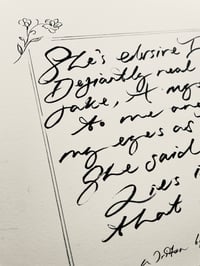 Image 1 of A4 Handwritten Lyric Art