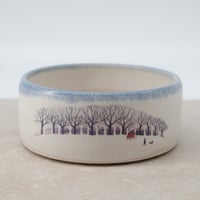 Image 5 of Winter Walk Stoneware Cereal Bowl (blue)