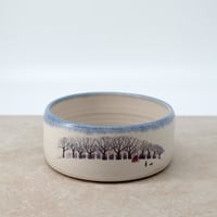 Image 1 of Winter Walk Stoneware Cereal Bowl (blue)