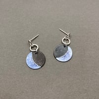 Image 3 of Crescent Moon Drop-stud Earrings
