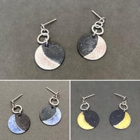 Image 1 of Crescent Moon Drop-stud Earrings