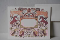 Image 1 of Folk art animal frame notecards