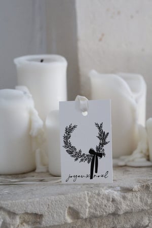 Image of Etiquette cadeau Noël couronne