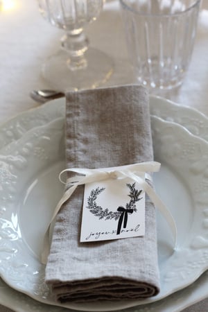 Image of Etiquette cadeau Noël couronne