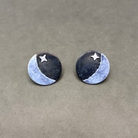 Image 1 of Moon & Star Stud Earrings