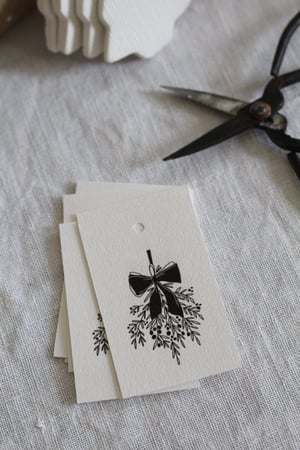 Image of Etiquette cadeau Noël bouquet de gui