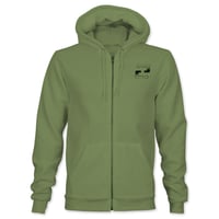 Image 2 of Confusion magazine - "Backyard DIY" zip-hoodie (olive green)