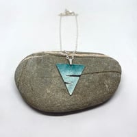 Image 2 of Blue Seascape Triangle Pendant