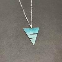 Image 1 of Blue Seascape Triangle Pendant