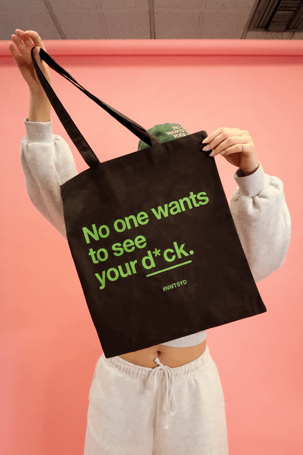 Image of No One Wants To See Your D*ck Tote Bag - Slate Grey