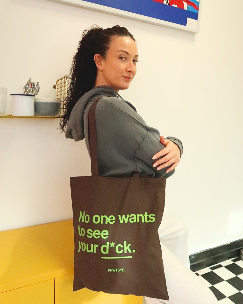 Image of No One Wants To See Your D*ck Tote Bag - Slate Grey