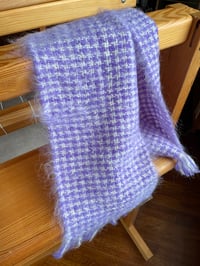 Houndstooth mohair scarf