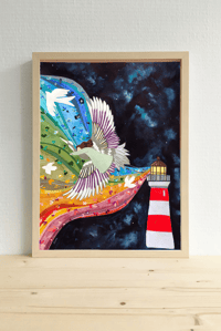 Illustration Phare et pensées multicolores