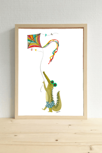 Illustration Crocodile et Cerf-volant 