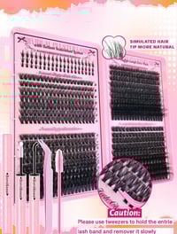 Image 4 of KIT EXTENSION DE CILS - 800pcs Grappe de faux cils, longueur mixte 30P 40P 60P 80P 100P 