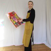 Image 6 of One-of-a-kind Apron, Ochre Denim Patchwork. For Artists, Makers & Gardeners Zero WasteNo16:6