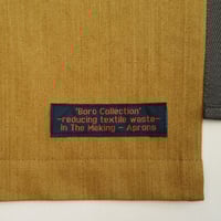 Image 9 of One-of-a-kind Apron, Ochre Denim Patchwork. For Artists, Makers & Gardeners Zero WasteNo16:6
