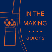 Image 14 of One-of-a-kind Apron, Ochre Denim Patchwork. For Artists, Makers & Gardeners Zero WasteNo16:6