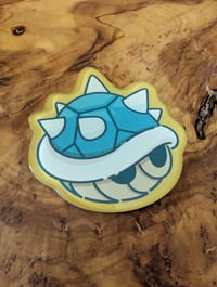 Image 1 of Mario Blue Shell - Cute Epoxy Acrylic Koopa Magnet
