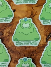 Image 2 of Mossy Snorlax - Vinyl Laminate Touch Grass Pokopia Sticker