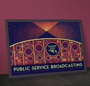 Image of Public Service Broadcasting - 2025 EU Tour - A2 silkscreen concert poster