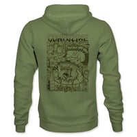 Image 1 of Confusion magazine - "Backyard DIY" zip-hoodie (olive green)