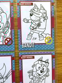 Image 3 of Hand Drawn Bluey X-Men Cards