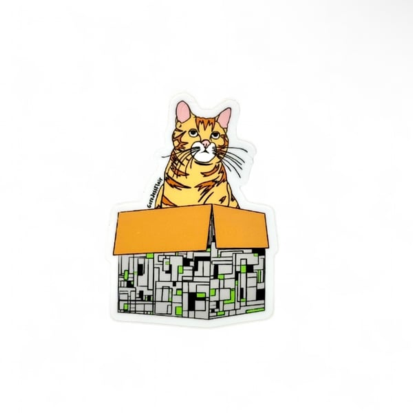 Image of Spot in a cardBorg Box Vinyl Stickers