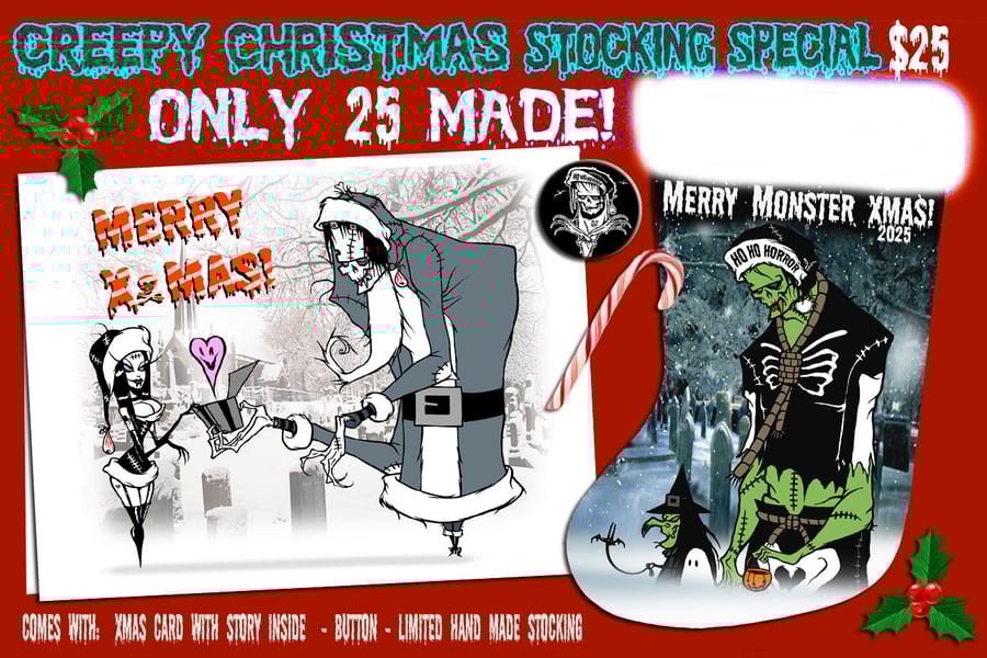 Image of CREEPY CHRISTMAS STOCKING  2025 - only 25 made