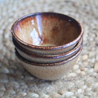Image 7 of Three Small Ceramic Pottery Bowls, Kitchen Prep Handcrafted Made in USA