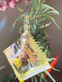 Image 1 of Brown Mouse Yellow Candy Bag Beaded Keychain