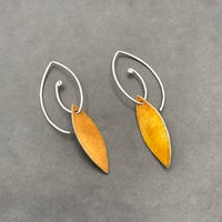 Orange Leaf Hook Earrings