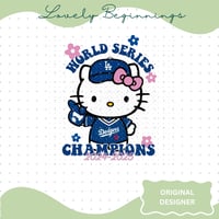 Image 1 of Hello Kitty Floral World Series Dodgers Champions 24-25 PNG