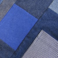 Image 4 of One-of-A-Kind Denim Patchwork Apron with Red Ties. Boro Collection 16:7:1