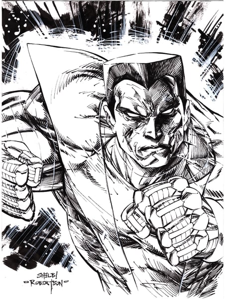 Image of COLOSSUS ORIGINAL ART BY SHELBY ROBERTSON 9" x 12"