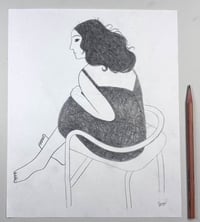 Original unpublished drawing - mother resting