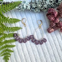 Purple Lacy Teardrop Earrings