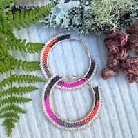 Abstract XL Beaded Hoops