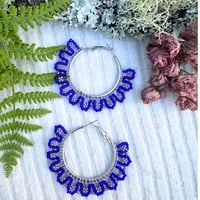Fancy Blue Lacy Hoops