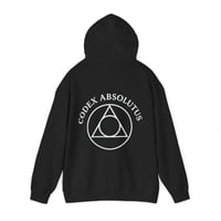 Image 3 of Codex Absolutus Hoodie — Minimal Occult Logo Pullover