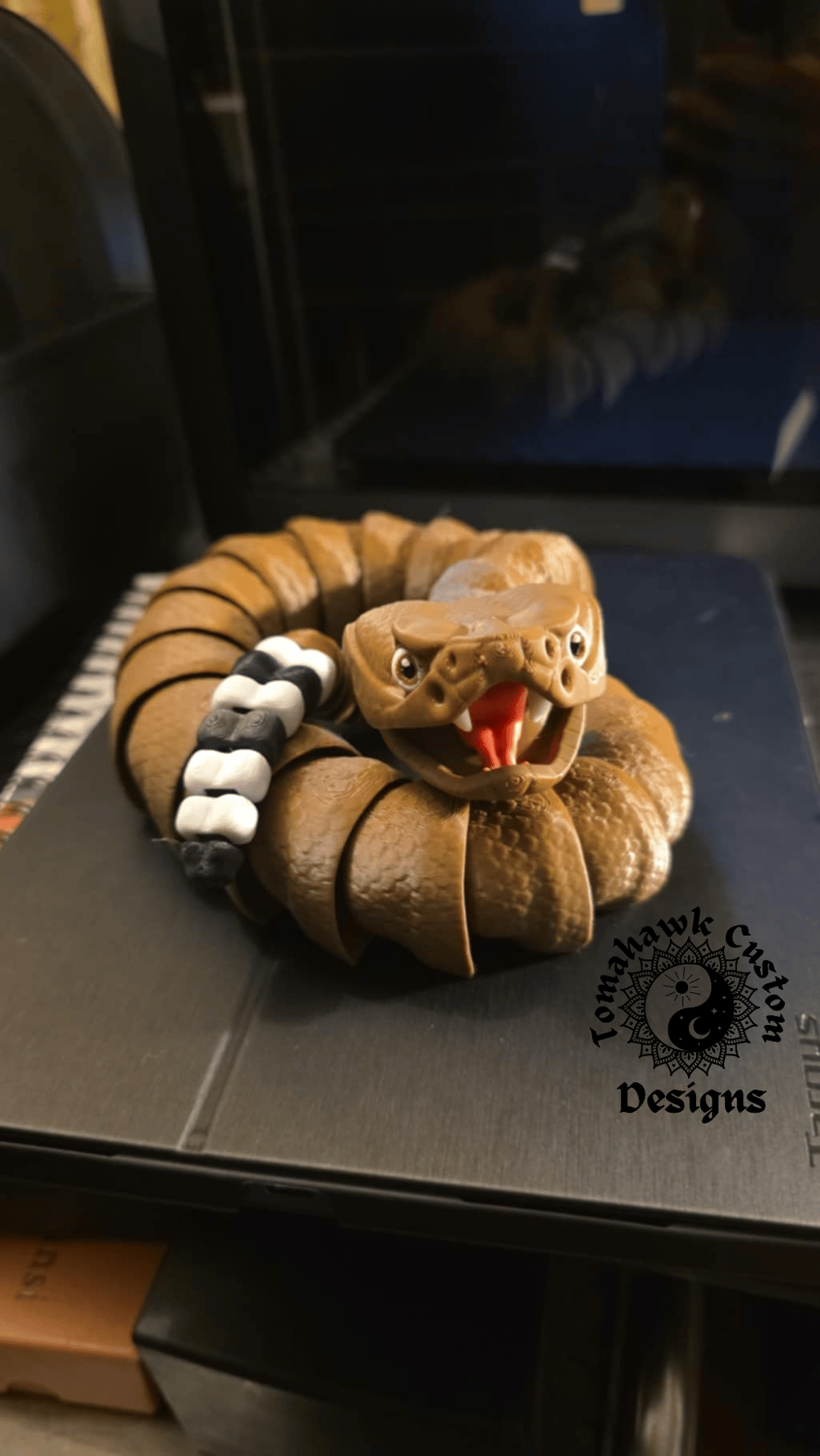 Image of 3d printed rattle snake 
