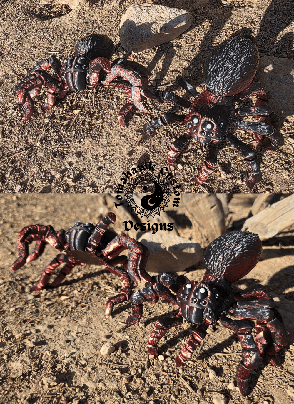 Image of 3d printed tarantulas 