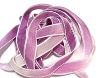 Image 4 of 1PC. GRAPE OMBRE 42" hand dyed wrist wrap bracelet silk ribbon//Yoga wrist wrap bracelet ribbon