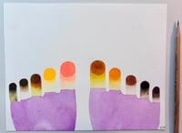 watercolour painting - Toe Caps