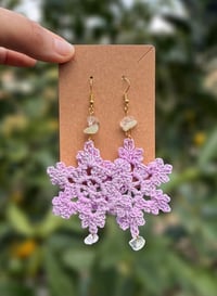 Image 1 of Purple Snowflake Earrings