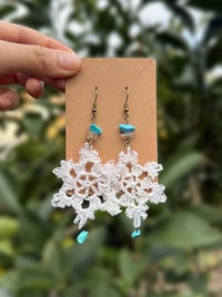 Image 1 of White Snowflake Earrings
