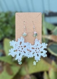 Image 3 of White Snowflake Earrings