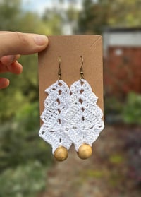 Image 1 of White Christmas Tree Earrings