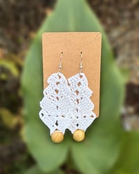 Image 2 of White Christmas Tree Earrings