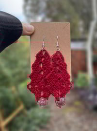 Image 2 of Red Christmas Tree Earrings